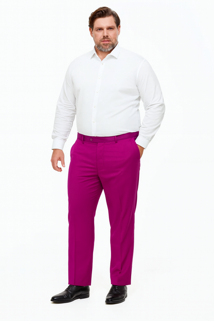 Mens Fuchsia Dress Pants  Slim Fit Stylish Formal Trousers for Parties in Hot Pink Color