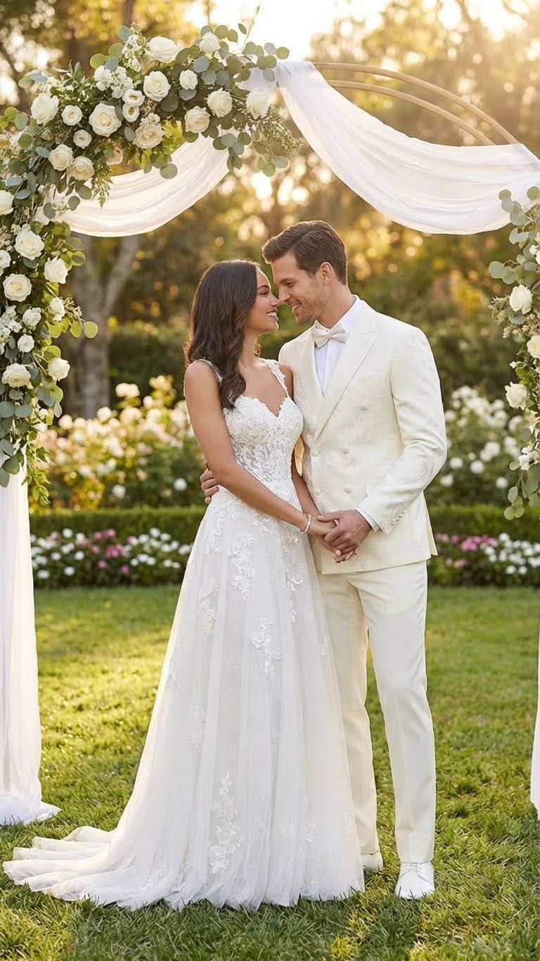 Mens Ivory Double Breasted Tuxedo Dinner Jacket  Textured Blazer Paisley Texture Pattern in Off White Cream Color  Bowtie
