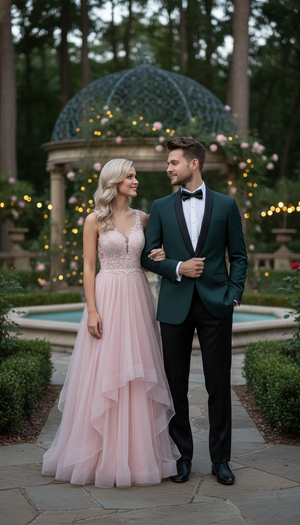 Mens Green Tuxedo Suit  Slim Fit Jacket with Black Satin Shawl Lapel and Black Pants in Hunter Green