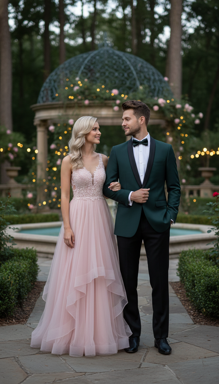 Mens Green Tuxedo Suit  Slim Fit Jacket with Black Satin Shawl Lapel and Black Pants in Hunter Green
