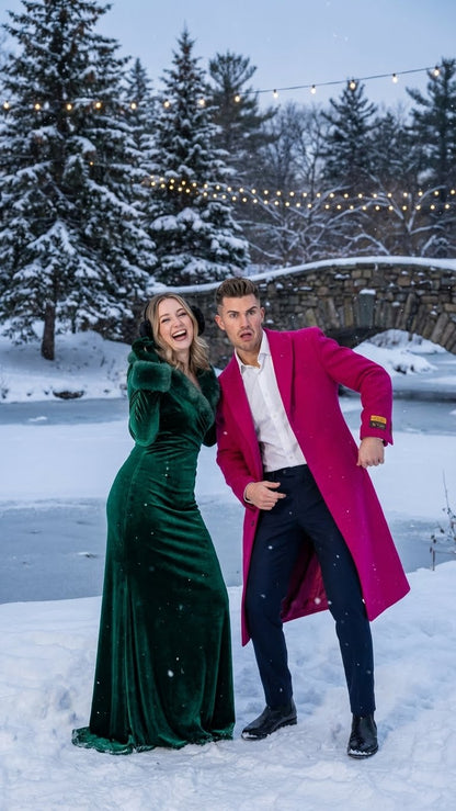 Mens Hot Pink Wool Blend Overcoat  Topcoat Carcoat Winter Fabric