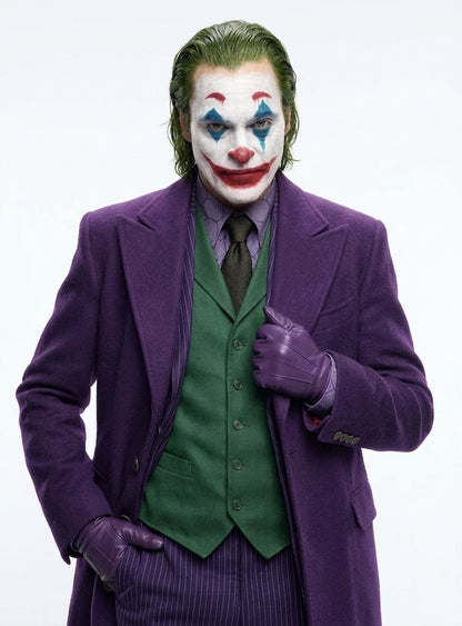 Men’s Purple Overcoat Joker Folie à Deux Arthur Fleck Inspired Long Coat – Classic Costume Trench Coat, Stylish Winter Party Wear Jacket