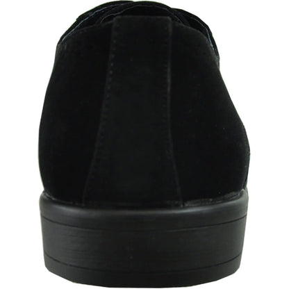 Bravo Mens Vegan Suede Wedding & Prom Wingtip Lace Up Dress Shoe in Black