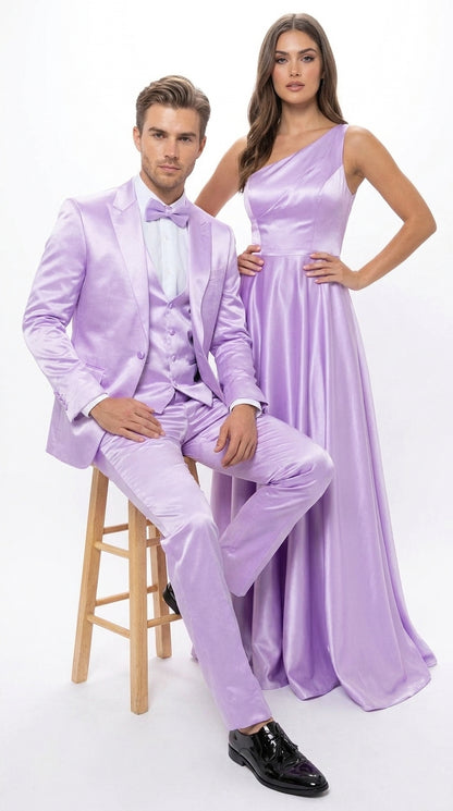Men’s Lavender Tuxedo – Shiny Light Purple Wedding & Prom Tuxedo Suit