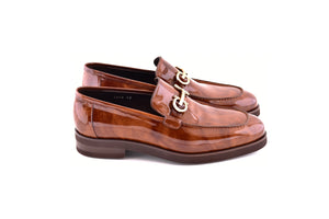 C0001208-7249 loafer with gold buckle-Marble Tan