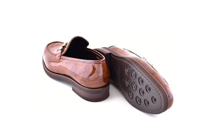 C0001208-7249 loafer with gold buckle-Marble Tan