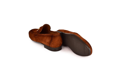 C000204-7373S Soft suede Buckle Loafer-Tan