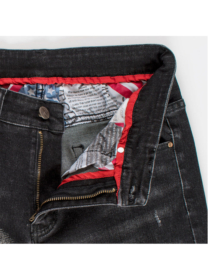 Tigger Motif on Skinny black denim