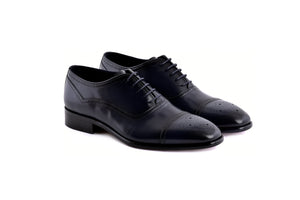 C0001103-7960 Perforated Cap toe lace up- Navy