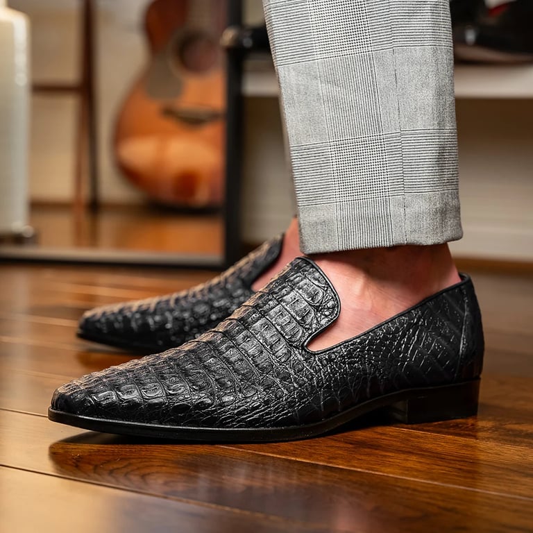 Marco Di Milano Trento Black Genuine Caiman Crocodile Slip-On - view 9