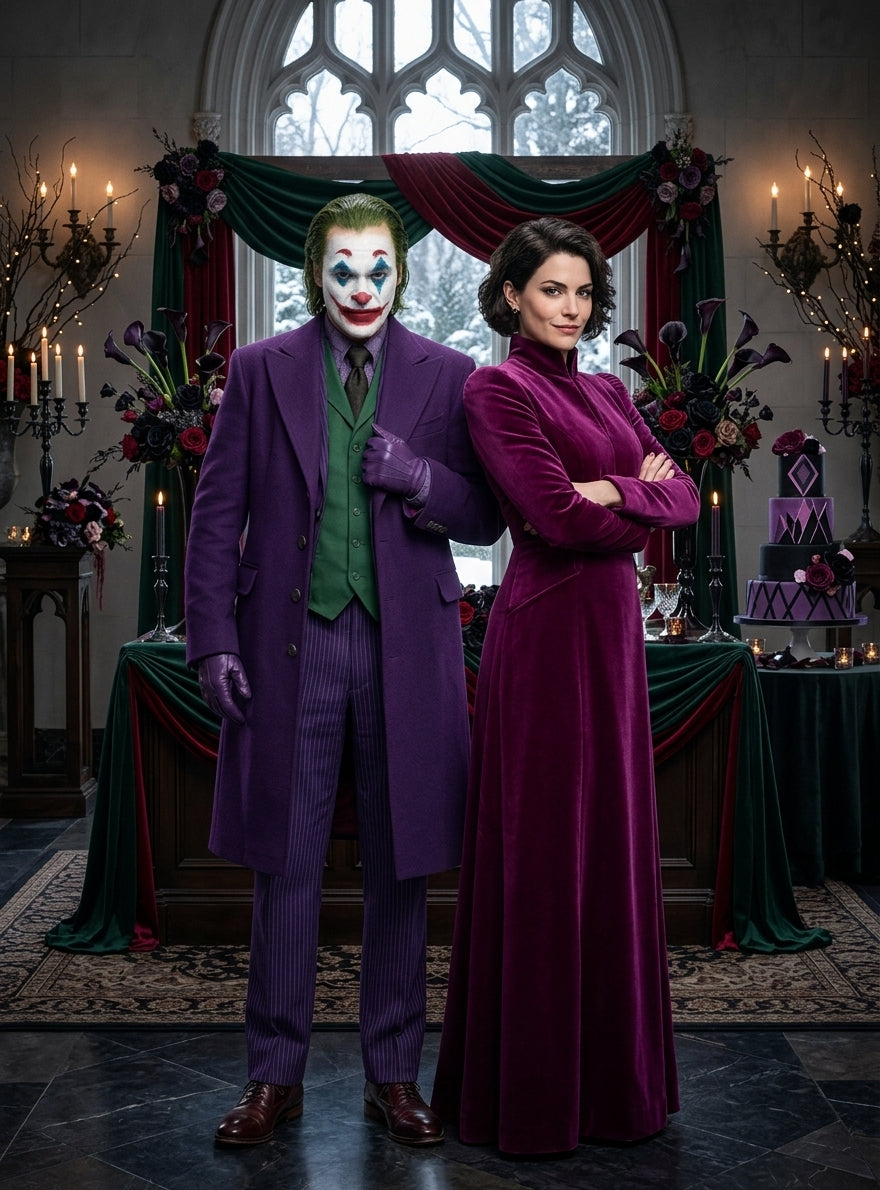 Men’s Purple Overcoat Joker Folie à Deux Arthur Fleck Inspired Long Coat – Classic Costume Trench Coat, Stylish Winter Party Wear Jacket