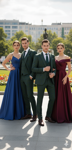 Men’s Green Plaid 3-Piece Suit – Classic Check Slim Fit Suit for Weddings, Church, and Formal By Rossiman