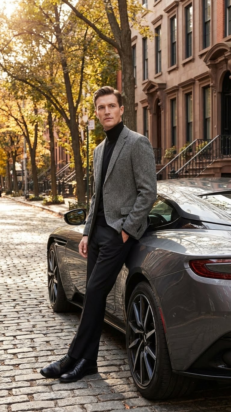 Mens Grey Tweed Herringbone Sport Coat - Gray Mens Blazer Suit Jacket