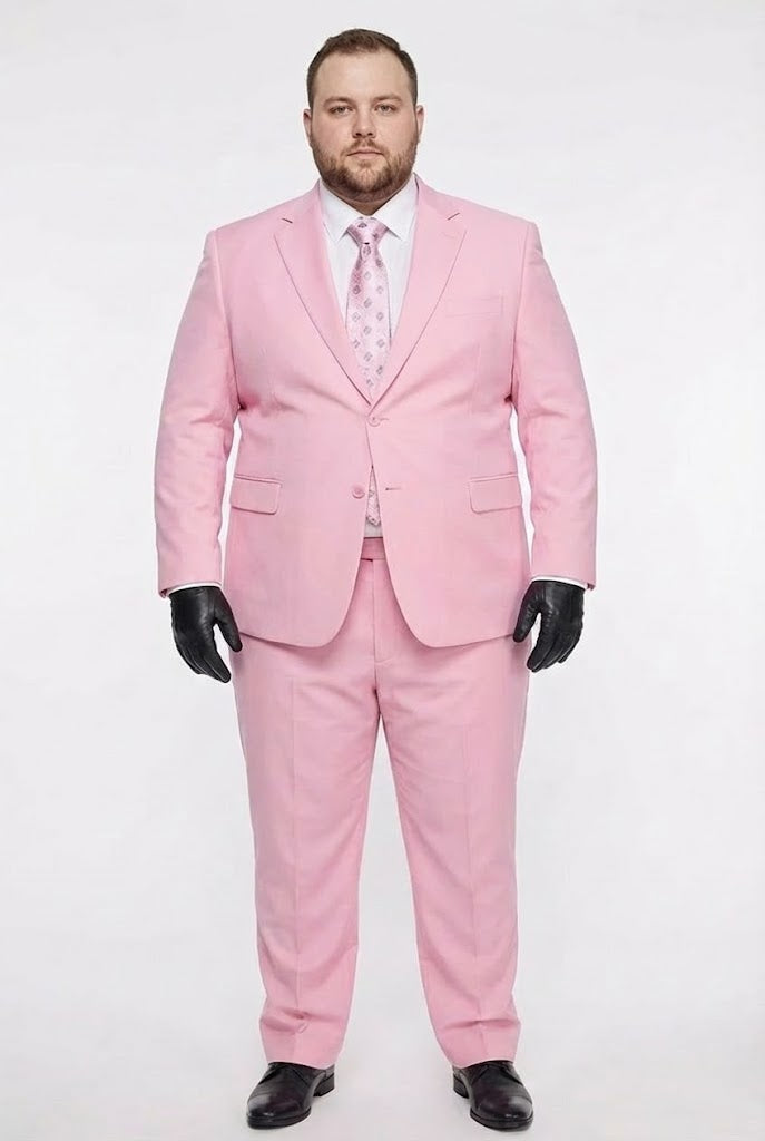 Men's Pink Two Piece Suit - Classic Fit Formal Jacket and Tailored Pants