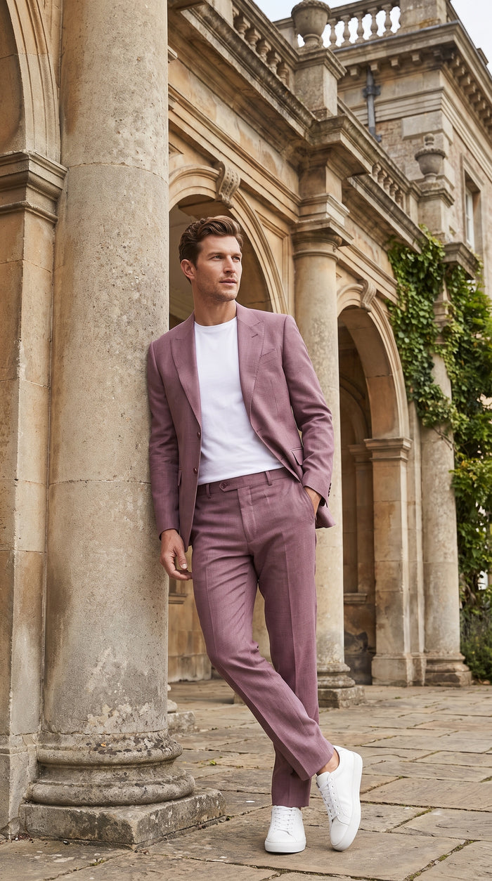Men’s Mauve 2-Piece Suit – Classic Two-Button Wedding, Prom and Business Suit
