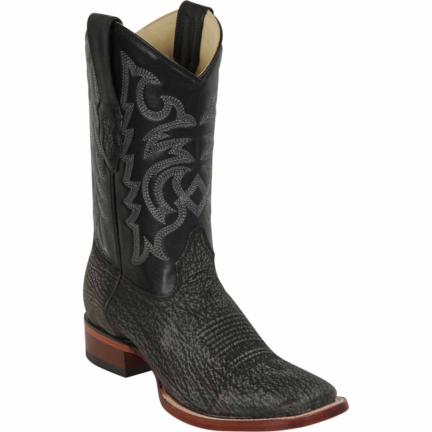 6 Men's Los Altos Shark Skin Wide Square Toe Boots