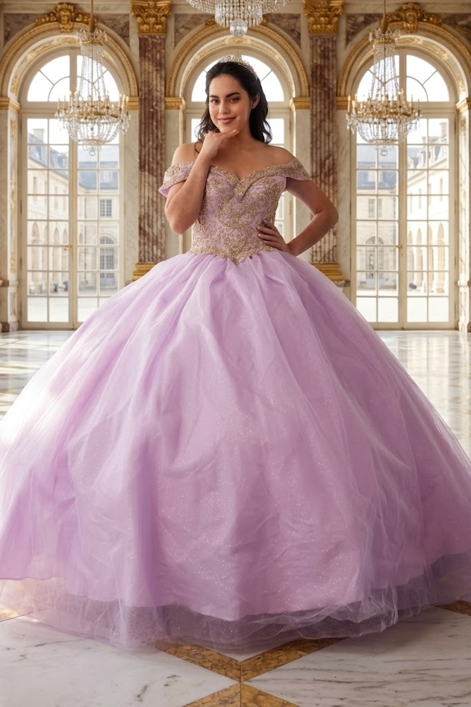 Beaded Off Shoulder Ball Gown by Calla KY71246