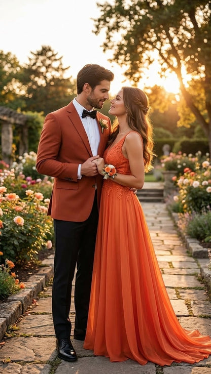 Mens Brick Copper Rust Color  Blazer  Slim Fit Formal and Party Wear Jacket in Burnt Orange Sport Coat