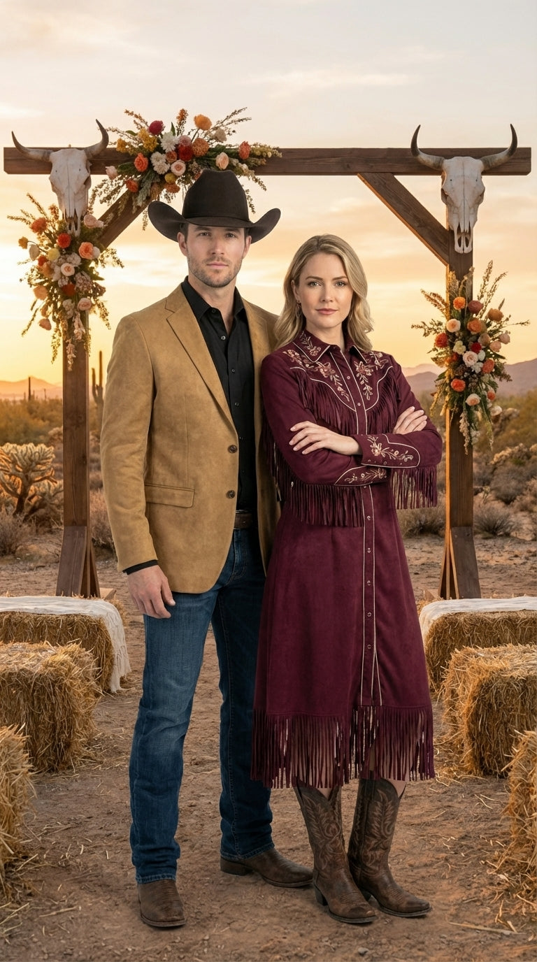 Men’s Camel Suede Cowboy Blazer with Elbow Patch – Camel Western Style Suede Sport Coat for Casual