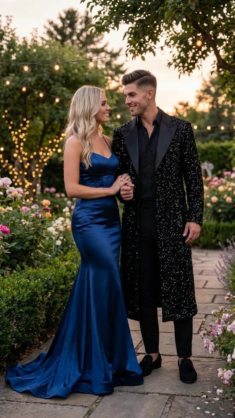 Mens Black Sequin Long Coat with Satin Shawl Lapel  Luxury Statement Evening Overcoat