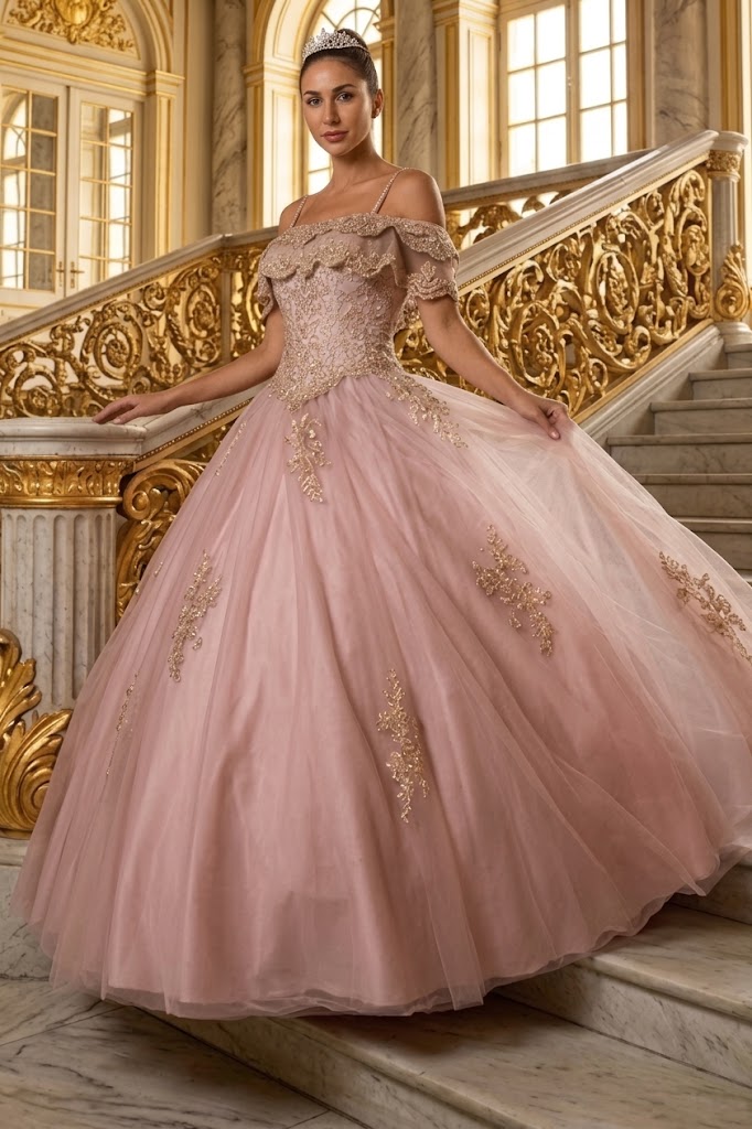 Off Shoulder Quinceañera Ball Gown Embroidered Lace-Up Back Floor Length by Elizabeth K GL2510