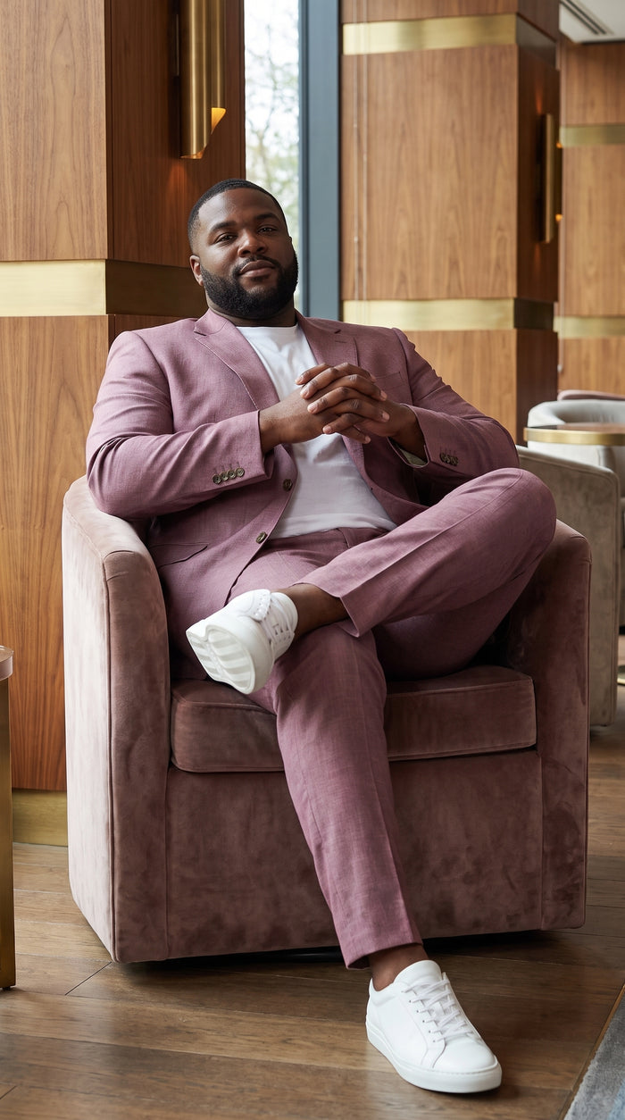 Men’s Mauve 2-Piece Suit – Classic Two-Button Wedding, Prom and Business Suit