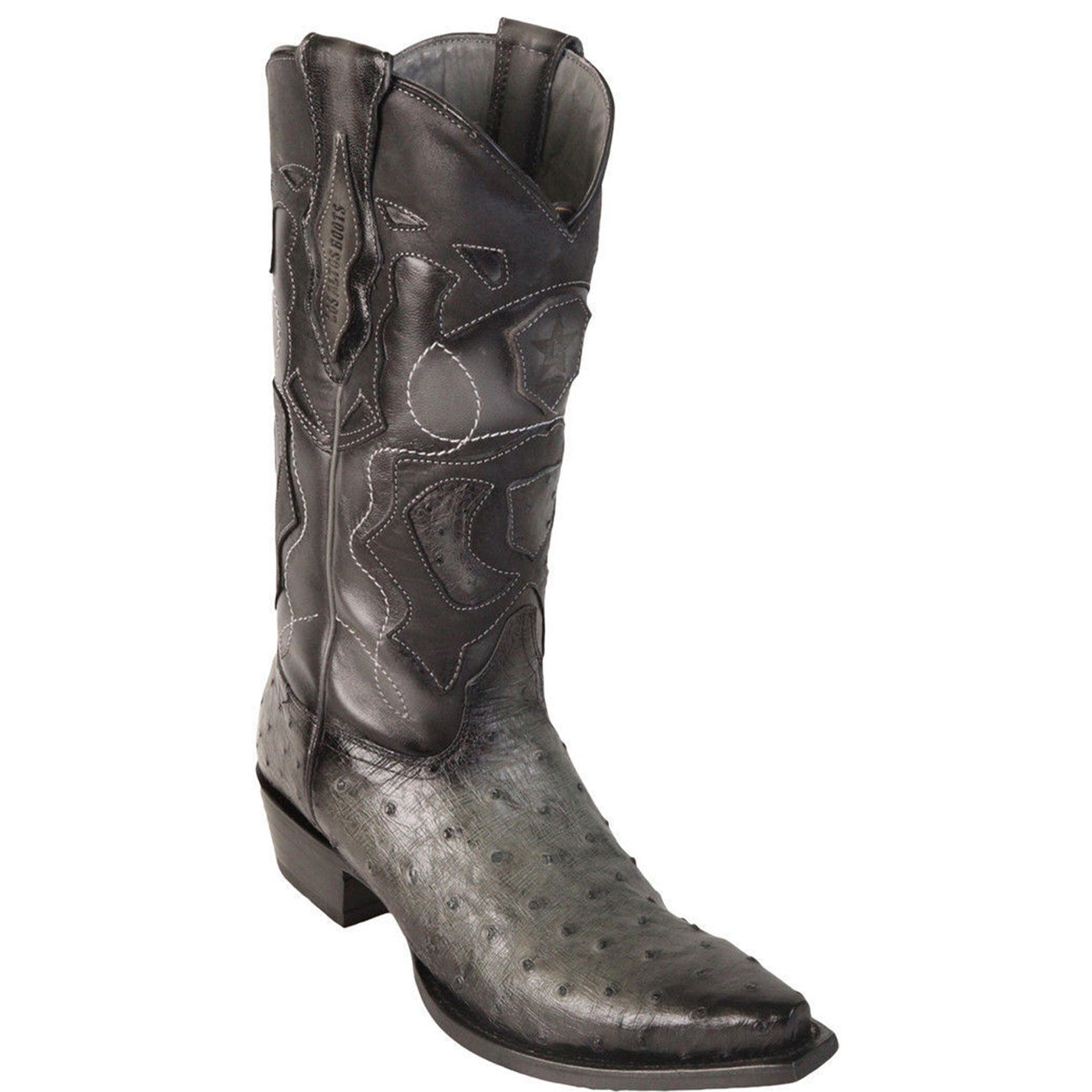 Grey Ostrich Cowboy Boots