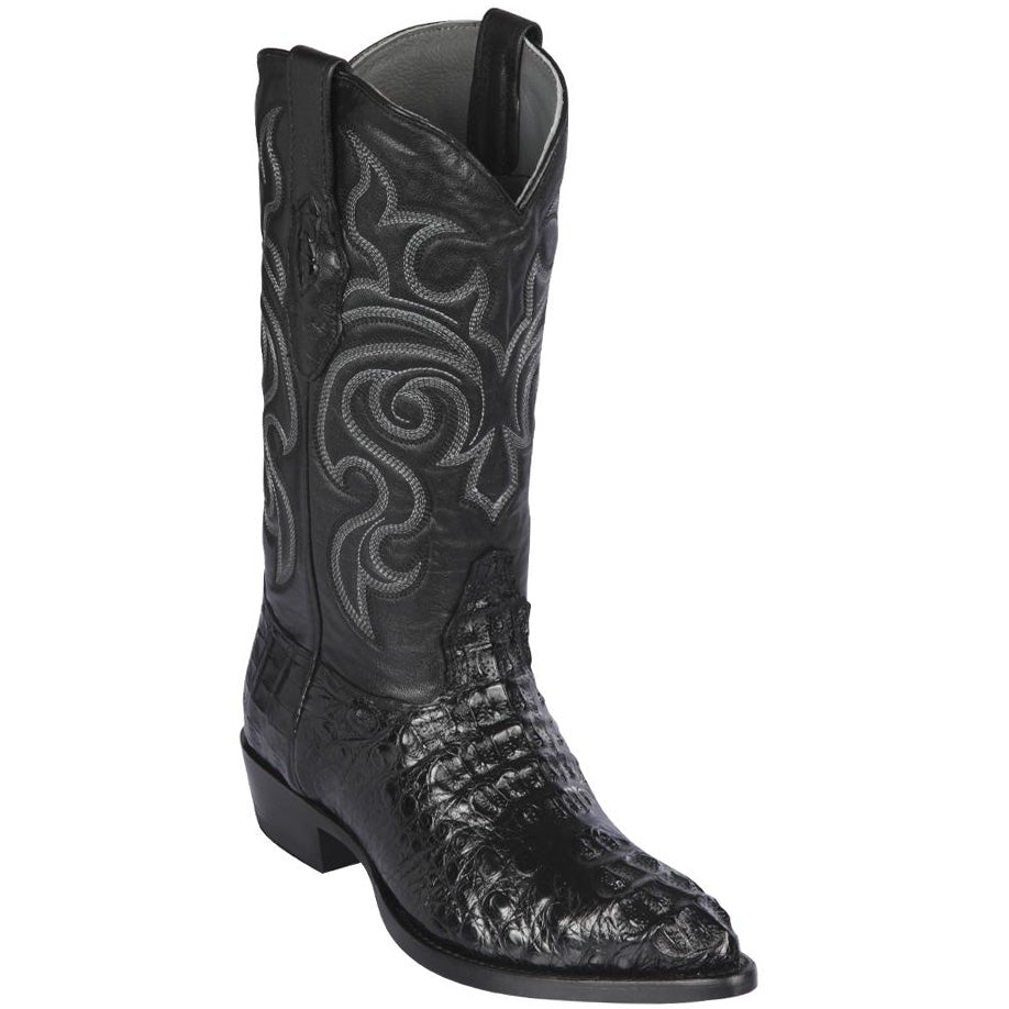 Black Hornback Caiman Western Boots J-Toe