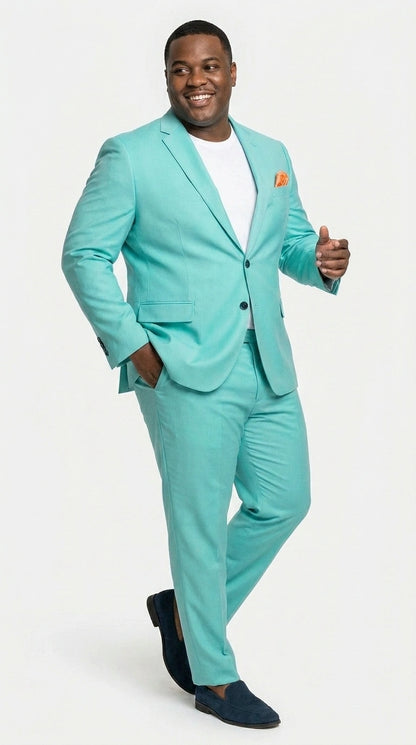 Men’s Turquoise 2 Piece Suit with Jacket and Pants, Formal Wedding Suit for Prom, Parties, Summer Events, and Special Occasions