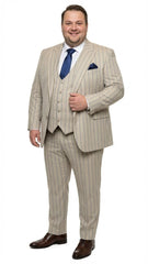 mens-beige-with-blue-pinstripe-three-piece-suit-with-vest-by-rossiman-vested-peak-lapel-in-tan-stripe-1920s-style