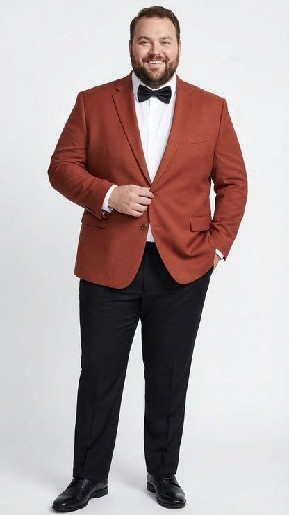 Mens Brick Copper Rust Color  Blazer  Slim Fit Formal and Party Wear Jacket in Burnt Orange Sport Coat