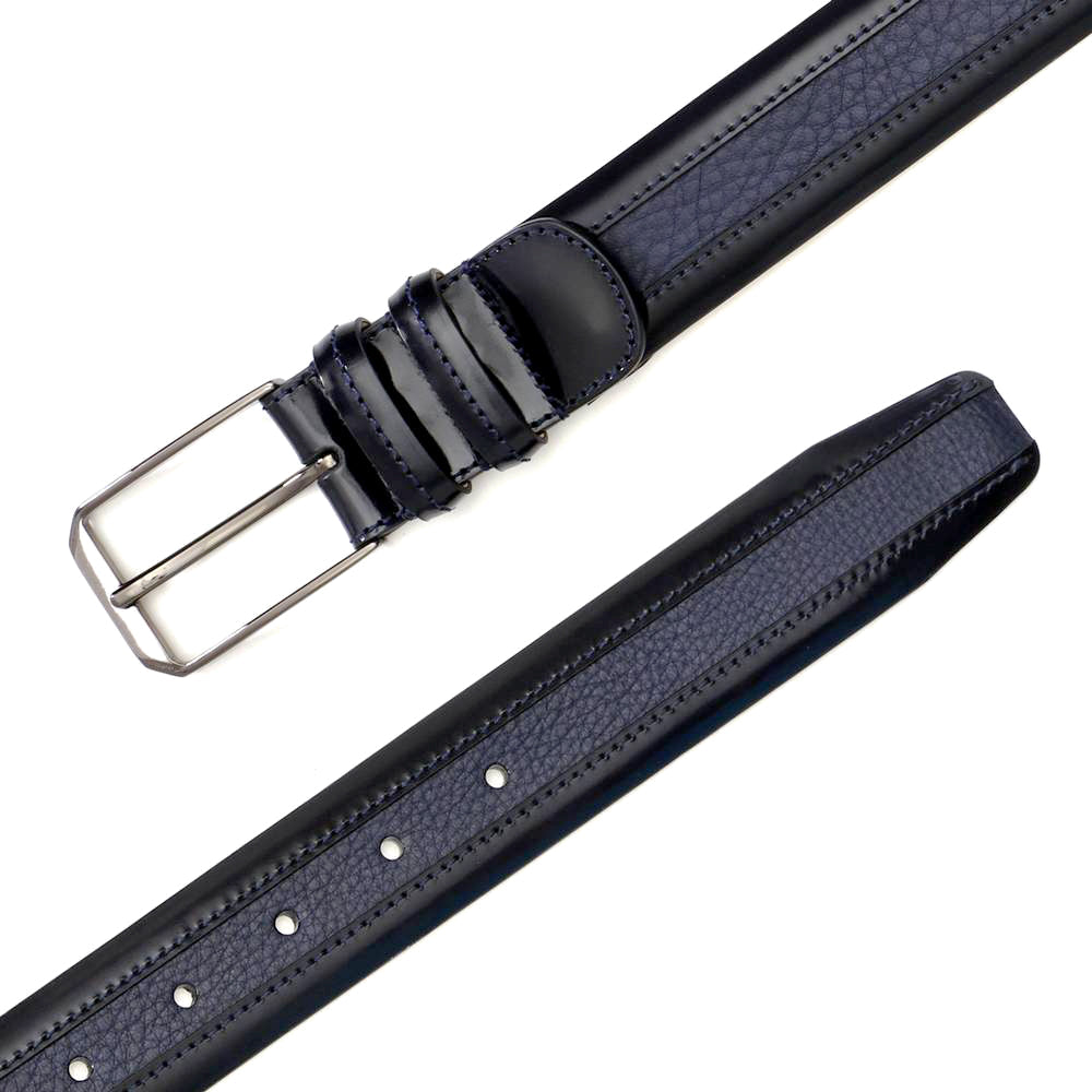 Mezlan Leather & Deerskin Belt - Luxury Italian Crafted