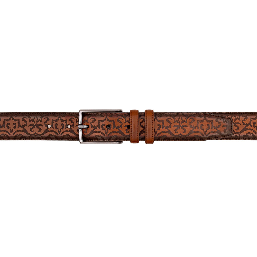 Mezlan Laser-Print Calfskin Belt - Luxury Italian Leather Belt