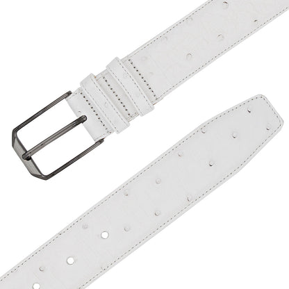 Mezlan Ostrich Leather Belt - Luxurious Italian Craftsmanship