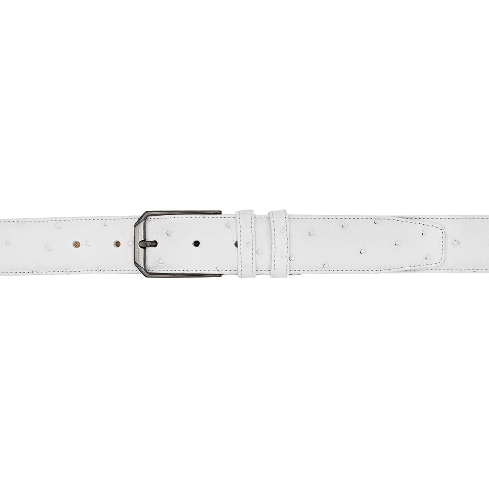 Mezlan Ostrich Leather Belt - Luxurious Italian Craftsmanship