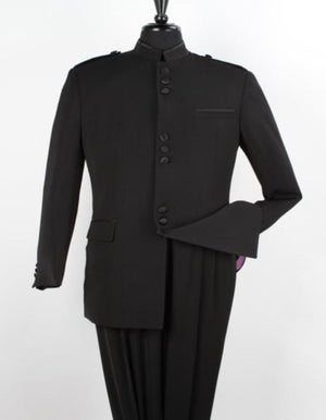 Apollo King Men's 2 Piece Nehru Style Suit - Mandarin Collars