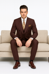 double-breasted-suits-vested-suits-wool-fabric-apolo-king-brand-solid-brown-suit