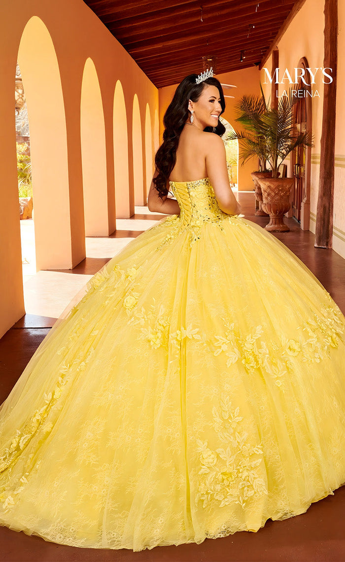 Mary's Bridal MQ2157 3D Floral Cape Quinceanera Dress