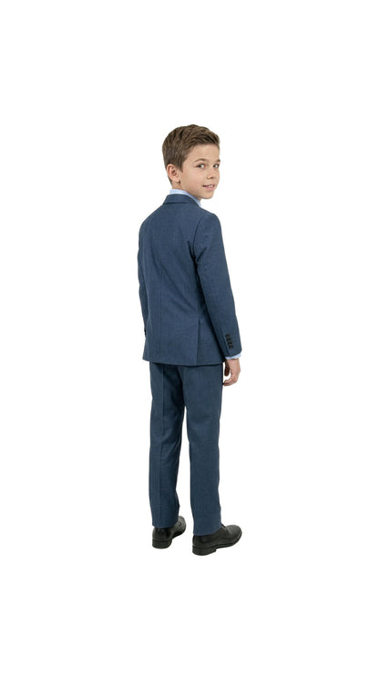 Boys' Classic Fit 5-Piece Sharkskin Suit Set – Notch Lapel