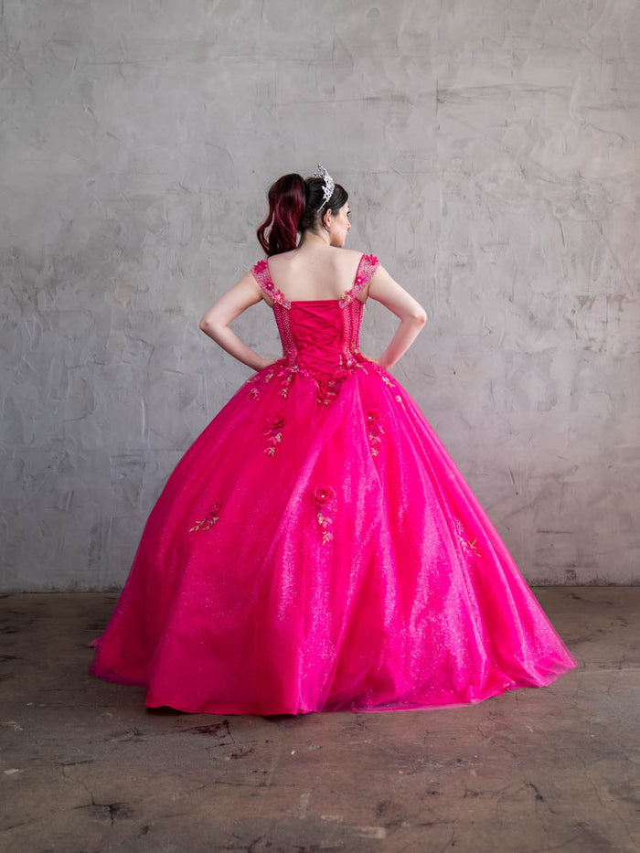 Off Shoulder Quince Dress Cape Sleeve Ball Gown by Calla SCL30008