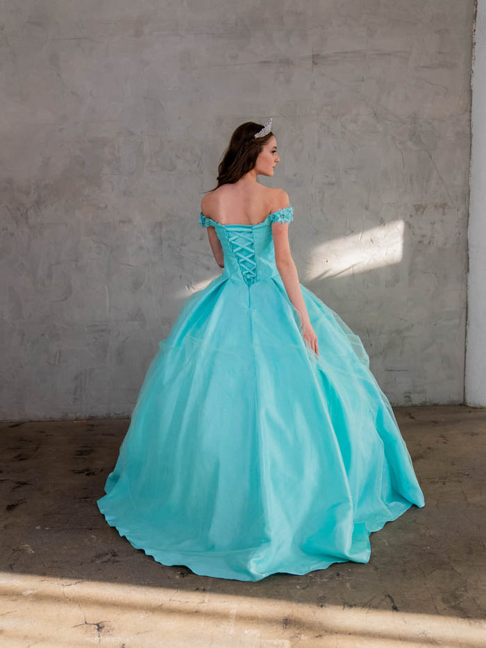 3D Floral Embroidered Quinceanera Dress Off Shoulder Ball Gown by Calla WB21551