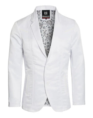 Men’s White Western Blazer – Slim Fit Shiny Finish Casual & Formal Party Jacket
