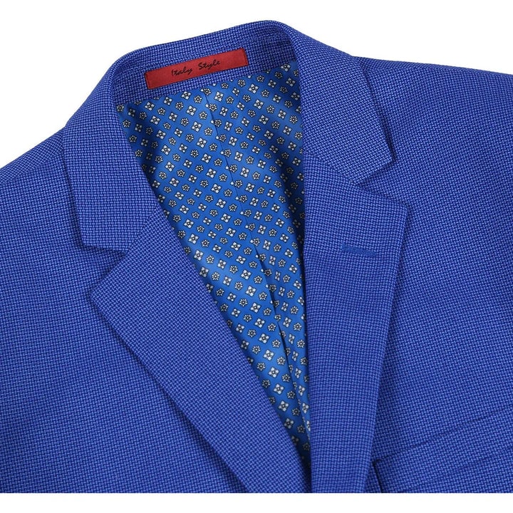 Saco vaquero - Western Sport Coat - Western Blazer - Mens Two Button Slim Fit Sport Coat Blazer In Blue Purple Micro Check