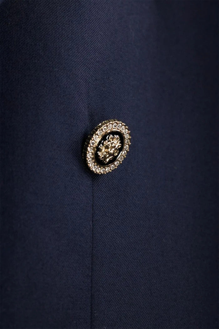 Midnight Navy Modern Fit Double-Breasted Tuxedo Blazer