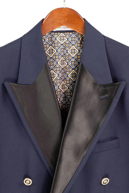 Midnight Navy Modern Fit Double-Breasted Tuxedo Blazer