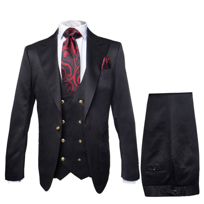 Men??s Formal 3-Piece Suit ?? Rossi Man Bond Slim Fit in Black | RM1751