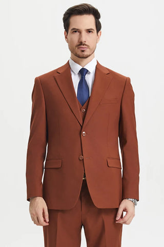 Brown Wedding Suit - Jacket + Pants - Brown Tuxedo - Brown Groomsmen Classic Suit