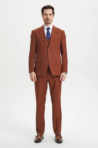 Brown Wedding Suit - Jacket + Pants - Brown Tuxedo - Brown Groomsmen Classic Suit