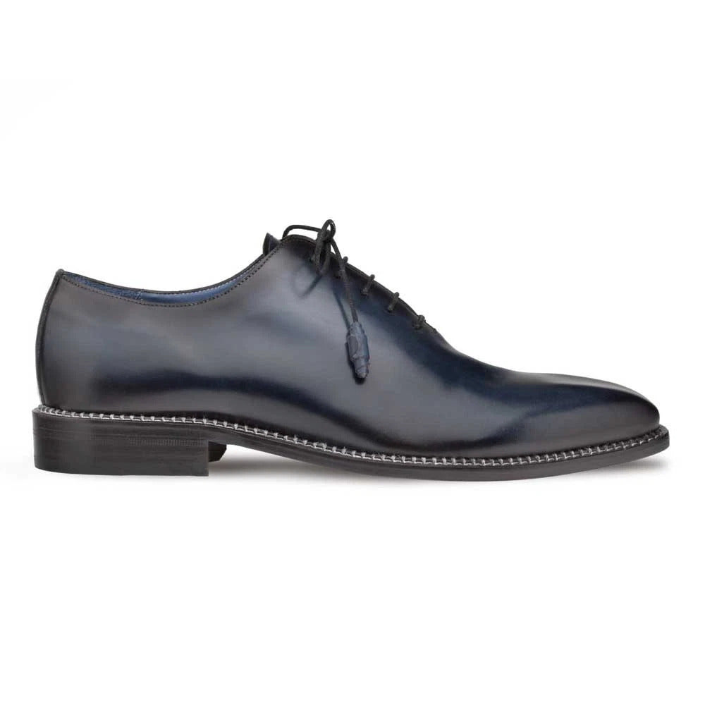 Mezlan Men's Enterprise Balmoral Oxford ƒ?? Blue Leather Plain-Toe Dress Shoes