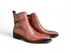 basket-weave-calfskin-buckle-boot